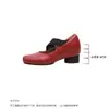 Zapatos Mary Jane cuadrados de punta cuadrada con tiras cruzadas estilo francés para mujer, nueva colección otoño 2026, tacón grueso, inspirados en el ballet, diseño de nariz de cerdo, bailarinas de punta baja