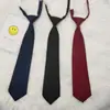 Poliéster-Algodón Perezoso JK Corbata Pequeña Sin Coser Negro Borgoña Azul Marino Color Sólido Estilo Coreano Mezclado Estudiante Básico Uniforme Escolar Clase