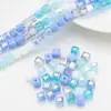 Contas Quadradas de Vidro Lapidado Cubo de Açúcar 6mm Arco-Íris Fantasia Colorido Estéreo Contas Soltas Acessórios para Pulseiras Brincos Colares Joias DIY