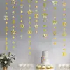 Decoración de fondo para fiesta de cumpleaños de producto nuevo transfronteriza para 16, 18, 30 años, números de estrella coloridos, suministros de pancarta de cumpleaños