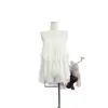 Camisola Brilhante Estilo Filme para Jovem Estilo Férias de Primavera e Verão Top Sexy com Renda Patchwork Desejo Puro