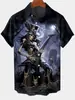 Camisa Criativa Elemento Cruzado Nova 2025 Estampa Digital 3D Camisa Tendência Solta de Manga Curta Top Masculino