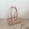 Nova Bolsa Boston de Bolinhas Design Nicho Coreano Bolsa de Ombro High-End Moda Versátil Bolsa de Mão Bolsa de Ombro para Mulheres