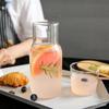 Vaso de Jugo de Porción Individual de Vidrio Borosilicatado Alto con Tapa, Vaso de Agua Colorido, Juego de Taza Jarra de Agua Fría Resistente a Altas Temperaturas, Una Jarra