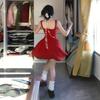 Vestido Rojo de Tirantes Estilo Coreano Nuevo 2025 para Mujer, Verano Temperamento Petite, Vestido Corto Ajustado a la Cintura para Chica Picante