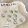 K9 Huevo de Paloma Fondo Abierto Decoraciones de Uñas con Pedrería Bola de Pedrería Blanca Brillante Hecha a Mano Decoraciones de Uñas