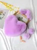 Bolso de mano transfronterizo con forma de corazón de felpa, bolso de hombro y bandolera para mujer, bolso de cadena de piel sintética de conejo, bolso lindo con forma de corazón, modelo nuevo