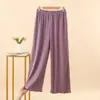 Pantalones de pijama de punto cepillado de invierno para mujer, gruesos, holgados, de pierna recta, cintura elástica, pantalones para el hogar, cálidos y se pueden usar al aire libre