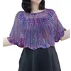 Nova Blusa Pulôver Fina de Seda Gelada Tricotada para Ar Condicionado, Xale Cheongsam, Proteção Solar de Verão, Estilo Ocidental, Renda, Versátil