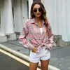 Cárdigan de punto fino a cuadros para mujer, manga larga, ajustado, largo medio, estilo callejero moderno, de un solo botón, 2020