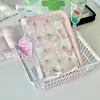 Bolsa de Armazenamento Transparente A6 de Sarja Portátil, Adesivos de Cartão Pequenos, Armazenamento de Material para Caderno, Doce Morandi