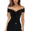 Roupas Femininas Primavera e Verão 2023 Transfronteiriço Wish Europeu e Americano Ebay Amazon Novo Decote V Festa na Praia Slim Fit Camiseta Manga Curta
