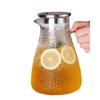 Botella de agua fría con patrón de martillo resistente a altas temperaturas para el hogar, sala de estar, jarra para jugo y fruta, gran capacidad, de aspecto elegante, a prueba de explosiones