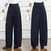 Calça casual de cintura alta feita sob medida para mulheres, estilo outono 2026, corte solto, afina a silhueta e valoriza o corpo, calça longa de perna larga