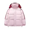 Ropa de Año Nuevo Borgoña Tres Rayas Chaqueta de Algodón Holgada para Mujer Estudiantes Universitarios de Invierno Chaqueta de Algodón Gruesa Cálida Chaqueta de Pareja