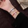 Pulseira de fivela de segurança da marca Blessing, pulseira de casal, pulseira feminina trançada com sino pequeno e caractere fu, pulseira do ano de nascimento para namorado e namoradas