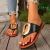 Nuevas chanclas de mujer de talla grande para comercio exterior transfronterizo para el verano, sandalias casuales de suela plana de nicho para uso en exteriores