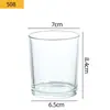 Taza de Vela Transparente Engrosada Portavelas DIY de Fondo Curvo Botella de Vidrio Tarro para Velas Taza de Vidrio para Aromaterapia Decoración Tapa de Bambú