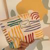 Bolsa de Maquiagem Listrada Colorida Estilo Ins Veludo Cotelê Portátil Viagem Viagem de Negócios Necessaire Armazenamento de Skincare Clutch