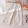 Traje nuevo de primavera y otoño para niñas, sudadera dulce y linda con bordado floral, estilo occidental, pantalones rectos holgados florales, conjunto de dos piezas