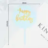 [Serie acrílica] Tarjeta decorativa multilateral para pastel de cumpleaños Redonda Cuadrada Brillante Enchufe Accesorios para mesa de postres