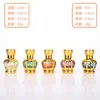 Garrafa octogonal de óleo essencial de alta qualidade com estampagem a quente colorida 12ml 6ml frasco roll-on frasco de amostra de perfume frasco roll-on portátil para viagem