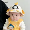 Sombrero de Pescador para Bebé Lindo Dibujo Animado Estilo Pingüino Pequeño Sombrero de Cubo Estilo Coreano Ins Sombrero de Sol para Niños de 2 Años Exportación
