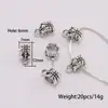 Cuentas Conectoras de Aleación de Plata de Xizang de Tres Vías con Agujeros Grandes para Pulseras, Collares, Colgantes y Conectores DIY, Exclusivamente para Accesorios de Joyería DIY Transfronterizos