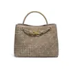 Novedad 2025 Bolso de Mano Casual con Lazo Esmerilado Moda Europea y Americana Bolso Cruzado Casual Bolso Tejido Popular en Internet de un Solo Hombro