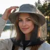 Pesca al aire libre, pesca nocturna, gorra con protección contra insectos y mosquitos, camping, sombrero de malla con protección solar, máscara parasol para apicultor