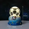 Bola de Cristal Céu Estrelado Gravada a Laser 3D com Luz, Luz Noturna Giratória Automática, Ornamento de Mesa, Luz de Atmosfera, Presente de Aniversário