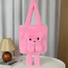 Bolso de Hombro Nuevo de Peluche, Lindo Bolso Cruzado de Nicho para Mujer, Bolso Tote de Muñeco Oso de Color Contrastante de Piel Sintética de Visón