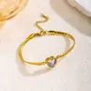 Collar de Acero Inoxidable con Forma de Corazón de Moda para Mujer con Diamantes Engastados a Mano, Set de Joyería de Moda Europeo y Americano