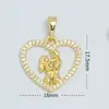 Fábrica de Origen Accesorios de Colgante Micro-set Serie Corazón Accesorios para Joyería DIY Amuletos Chapado en Oro Real de 18K