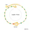 Pulsera de cuentas de semillas de esmalte de colores para joyería transfronteriza, pulsera versátil simple de oro de 18 quilates con forma de cruz, corazón, elefante para mujer