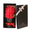 Presentes diretos da fábrica para o Dia das Mães Fornecimento da Amazon Buquê de sabonetes de 18 rosas simuladas caixa de presente flores de sabão