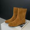 Botines Western Vintage para Mujer, Botas de Tacón Apilado, Botines Vaqueros de Ante, Nuevo Estilo Otoño/Invierno 2026, Botines de Media Caña de Moda