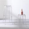 Cadeira nórdica de acrílico transparente, banco alto de cristal, banco redondo moderno e simples de plástico