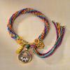 Cuerda de Mano Xizang Tejida a Mano Recurrente Cuerda de Mano Pequeña Pulsera Thangka Cuerda Thangka Dios de la Riqueza Madre Verde Zakilam