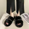 Chinelos Cruzados Mao Mao Femininos Roupa Externa 2023 Novo Estilo Coreano Ins Sapatos da Moda Outono e Inverno Quentes Domésticos Chinelos de Algodão Domésticos