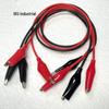 Cabo de teste para multímetro com conector banana de 4 mm e garra jacaré, clip jacaré médio vermelho e preto, cabo de dupla ponta 2 linhas 4 clipes 1 metro