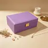 Exclusivo do eBay: Caixa de joias de luxo, caixa de embalagem de joias de camada dupla, organizador de mesa de grande capacidade para colares de pérolas, presilhas de cabelo e pulseiras