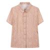 Camisa pequeña de verano para madres de mediana edad y mayores, camisa de manga corta, blusa holgada de talla grande con solapa para abuelas mayores