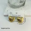Pendientes geométricos de acero inoxidable a rayas estilo ins transfronterizos europeos y americanos, modernos y versátiles, venta al por mayor de fabricantes de pendientes transfronterizos