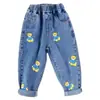 Calça Jeans para Meninas, Nova Coleção Primavera & Outono 2024 para Crianças, Calça Casual da Moda para Crianças, Calça de Bebê para Usar na Rua