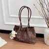 Bolso de Mano Retro Coreano Nuevo 2026 para Mujer, Bolso de Hombro de Gran Capacidad, Bolso Versátil para el Día a Día y para Llevar Debajo del Brazo con Estampado de Alta Gama