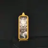 1*3 Ocho Grandes Budas Guardianes de la Vida Zha Ji Manjushri Mahasthamaprapta Wuye Zorro Inmortal Acero de Titanio Colgante Tangka Pequeña Barra de Oro