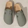 Zapatos Birkenstock con Suelas Gruesas y Características que Aumentan la Altura, Zuecos Cerrados, Modelos de Pareja Estilo Japonés de Madera Blanda Otoño e Invierno 2025, Medias Zapatillas Birkenstock para Exteriores de Suela Blanda