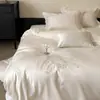 Atacado Estilo Fresco Simples Bordado Super Macio Amigo da Pele Roupa de Cama Solteiro/Casal Conjunto de Três/Quatro Peças Têxteis para Casa Renda 2