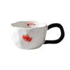 Taza de Cerámica con Forma de Corazón Blanca y Negra Roja Taza Doméstica Regalo de Amor para Pareja Oficina Taza Simple para Agua Taza de Café